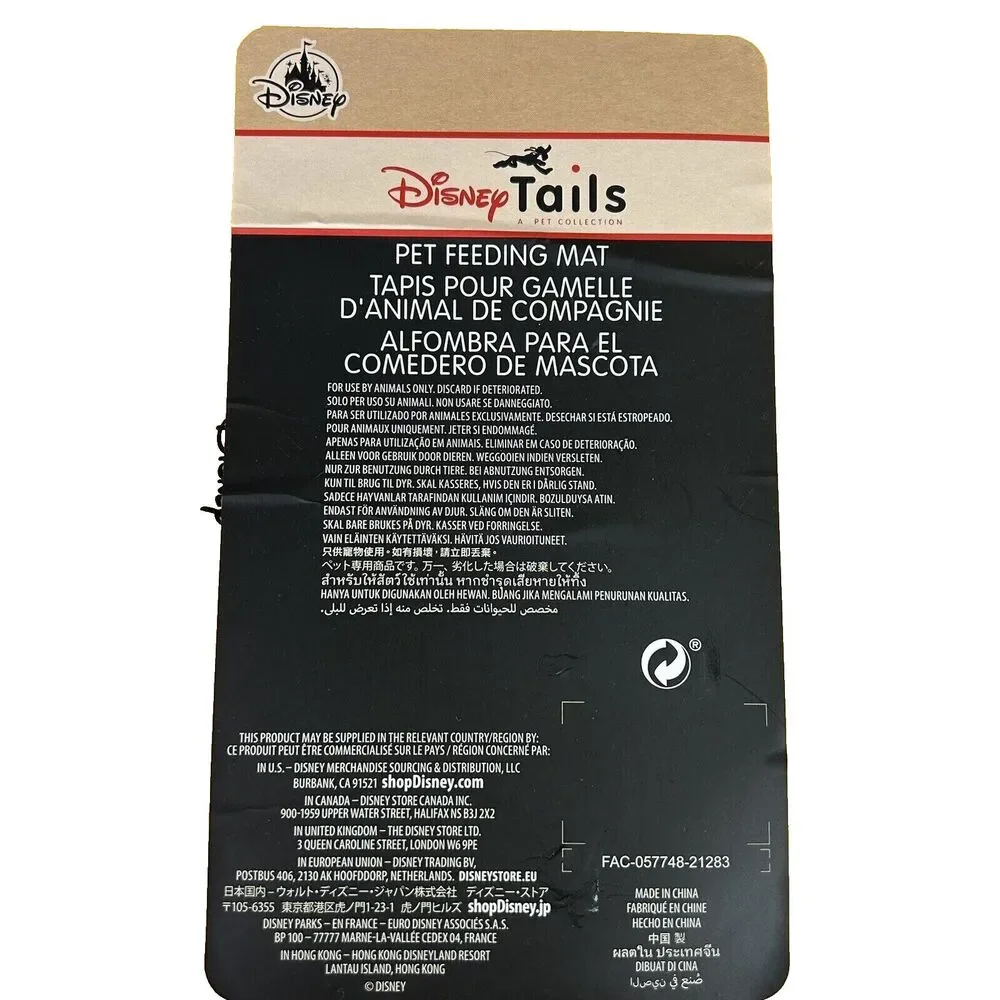 Disney Tails Mickey Mouse Ears Pet Feeding Mat for Pets Yellow New